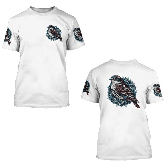 Sparrow Hawk Bird of Prey 3D T Shirts for Avid Bird Lovers