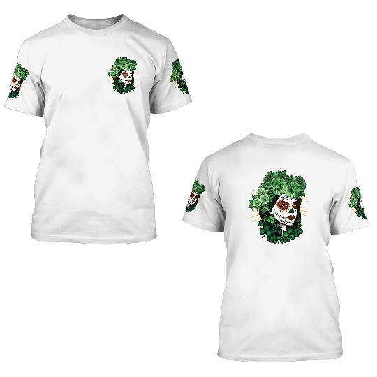 St Patrick's Day Dia De Los Muertos La Catrina 3D T Shirts