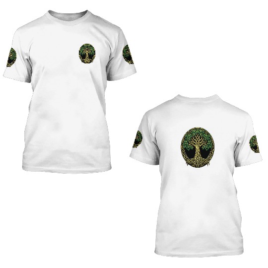 St Patricks Day Celtic Knot Tree Irish Gaelic 3D T Shirts