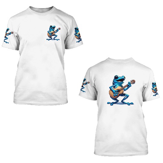 Poison dart frog guitar 3D T Shirts