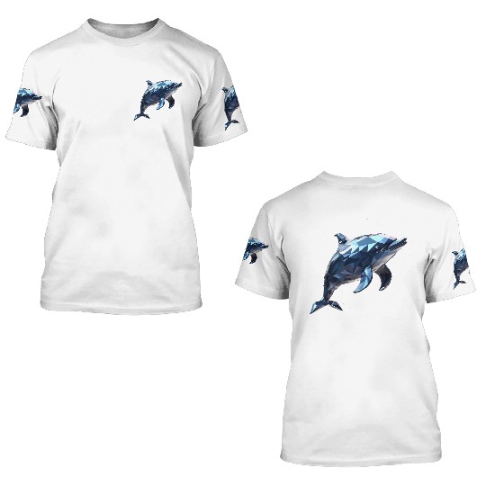 Geometric Style Dolphin 3D T Shirts