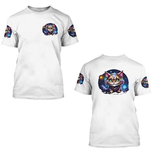 Fantasy Cheshire Cat Smile, Alice in Wonderland 3D T Shirts
