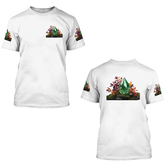 green crystal 3D T Shirts