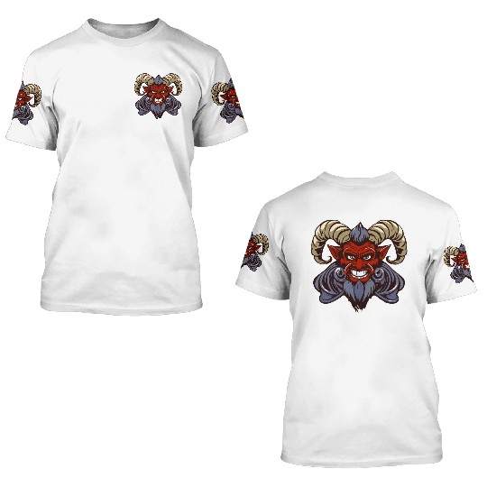 krampus devil head 3D T Shirts