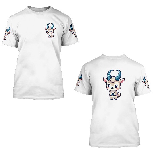 Playful Goat Cartoon 3D T Shirts