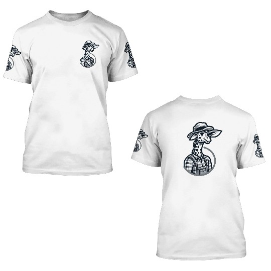 Cute Giraffe Farmer 3D T Shirts