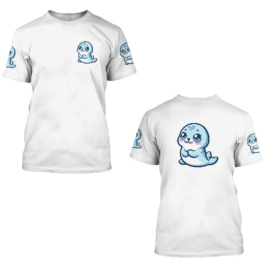 Graceful Seal Serenity 3D T Shirts