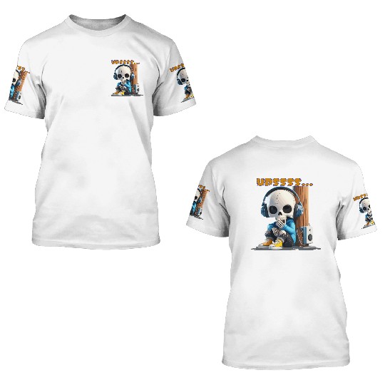 Chillin’ Skeleton DJ 3D T Shirts