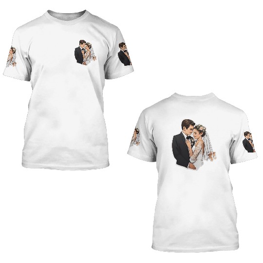 Flat Card Wedding 3D T Shirts