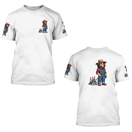 Cute Lion Farmer 3D T Shirts