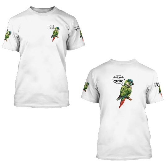 Green Cheeked Conure meme funny 3D T Shirts