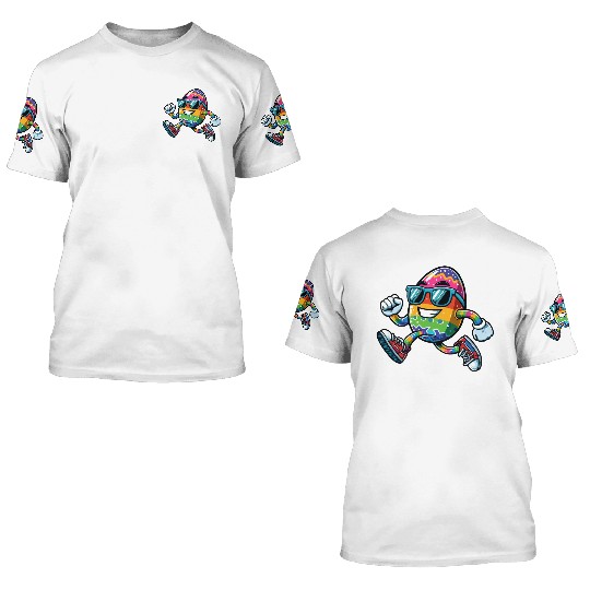 Easter Egg Easter Egg Running Race Jogging Jogger 3D T Shirts