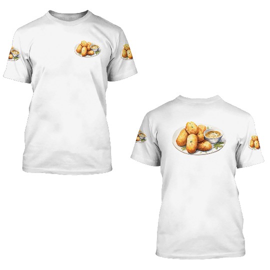 French Crispy Potato Croquettes 3D T Shirts