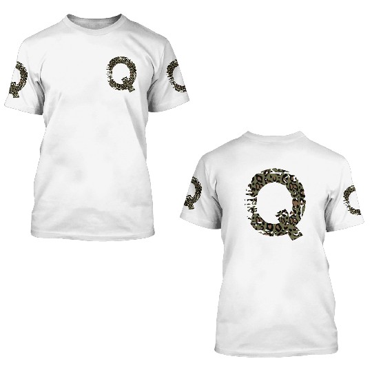 Q army camo design 3D T Shirts