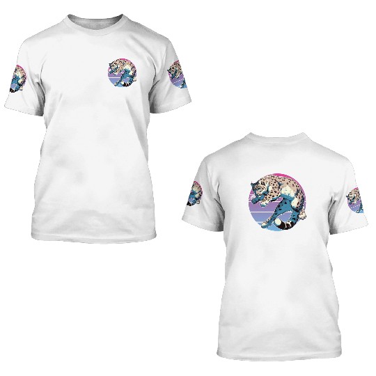 Snow Leopard Leopard White Leopard 3D T Shirts