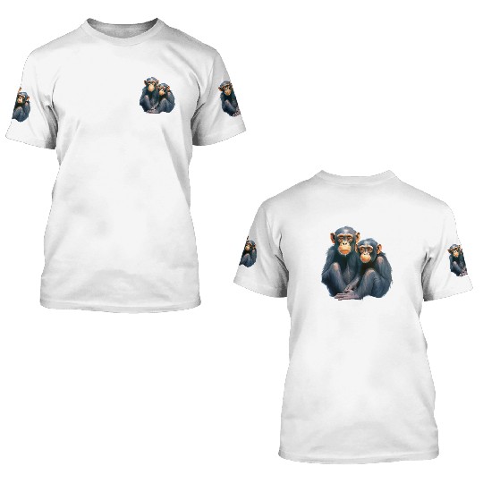 Cute Monkey for Kids for a Kid 3D T Shirts