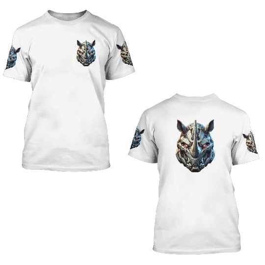 Rhinoceros mech 3D T Shirts