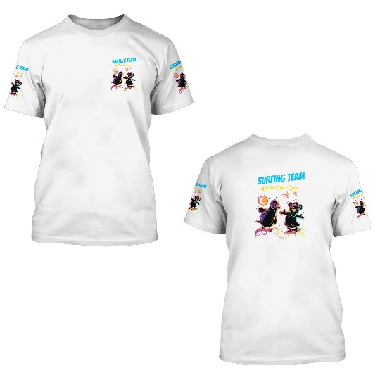 Neon Waves Squad: Join the Surfing Team 3D T Shirts