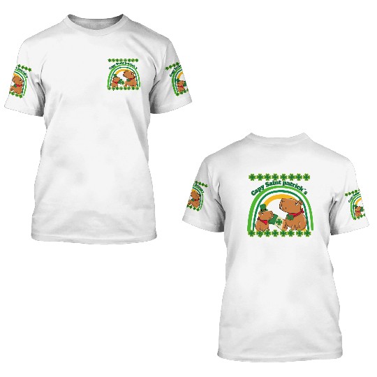 Capybara saint Patrick´s day 3D T Shirts
