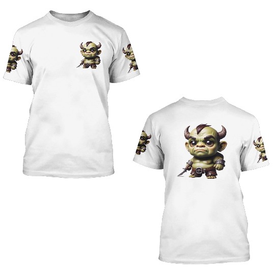 Anime chibi orc 3D T Shirts