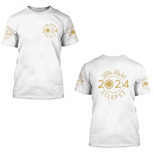 total solar eclipse 2024 3D T Shirts