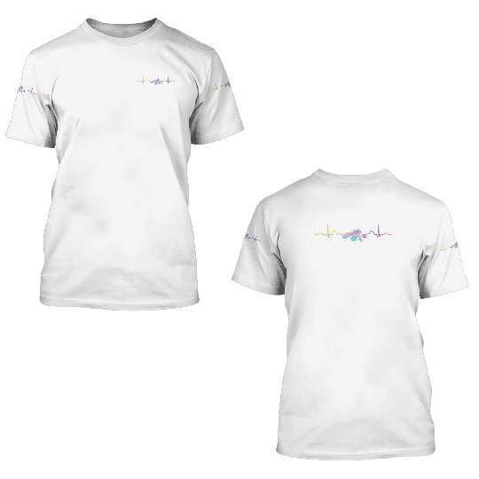 Ballet Dancer Heartbeat EKG Ballerina 3D T Shirts