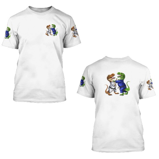 T-Rex Dinosaur Jiu-Jitsu Wrestlers 3D T Shirts