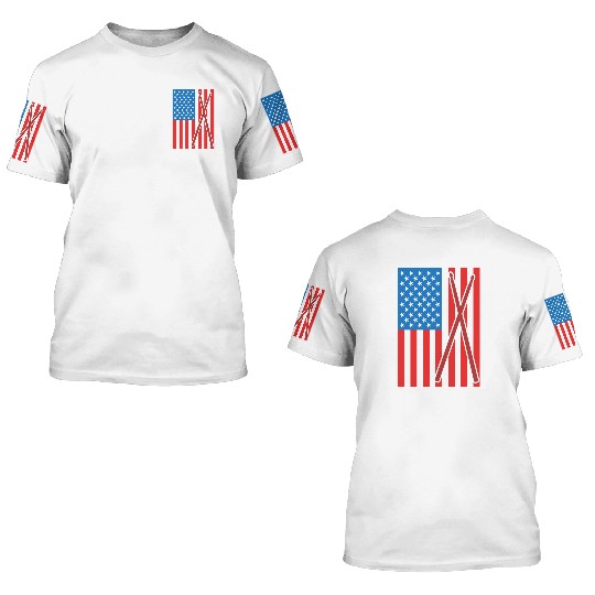 Patriotic US Drummer 3D T Shirts