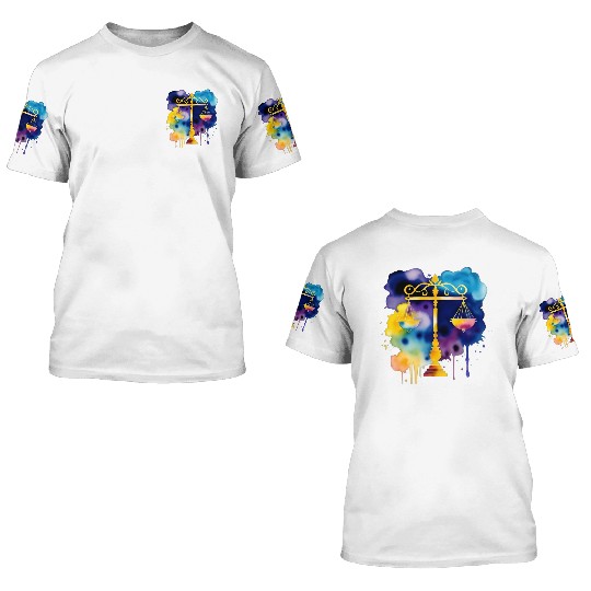 Color splash zodiac: Libra 3D T Shirts