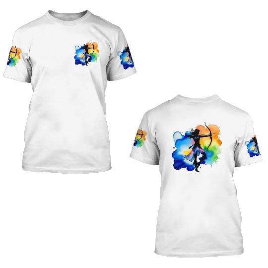 Color splash zodiac: Sagittarius 3D T Shirts