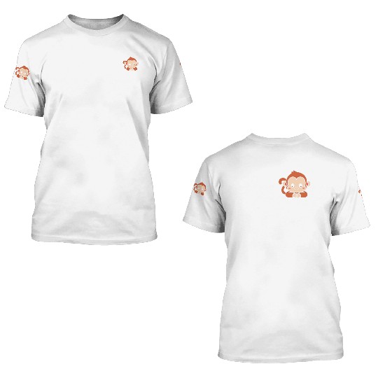 Monkey in a Pocket 3D T Shirts