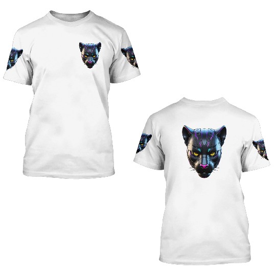 Robot Black Panther 3D T Shirts