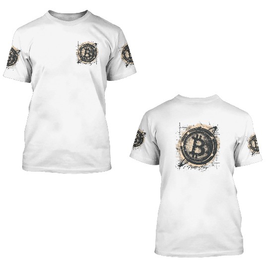 Pi day 3.14 Initial design Crypto Bitcoin Holder 3D T Shirts