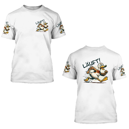 Fast Running Duck 3D T Shirts