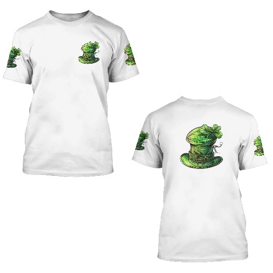 St Patrick Irish Green Hat 3D T Shirts