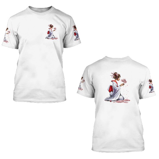 Japanese Samurai Girl 3D T Shirts