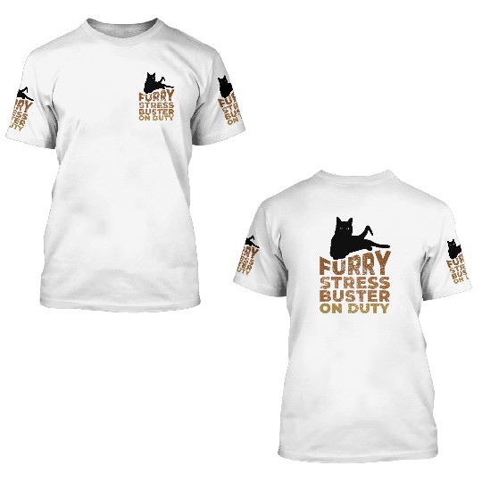 Furry Stress Buster On Duty 3D T Shirts