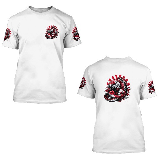 Koi fish Japan national flag carp 3D T Shirts