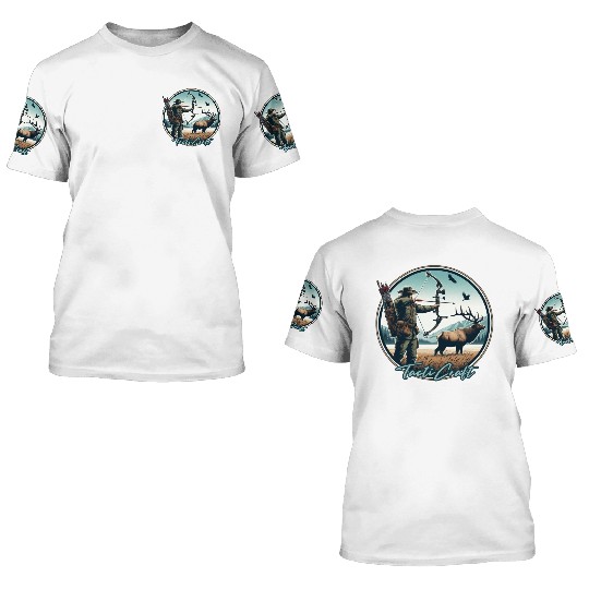 TactiCraft Elk Bow Hunter 3D T Shirts