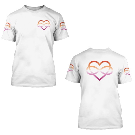 Polyamory Infinity Heart - Lesbian 3D T Shirts
