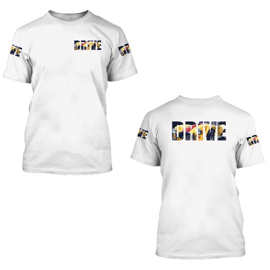 DRIVE - text cut-out design 3D T Shirts