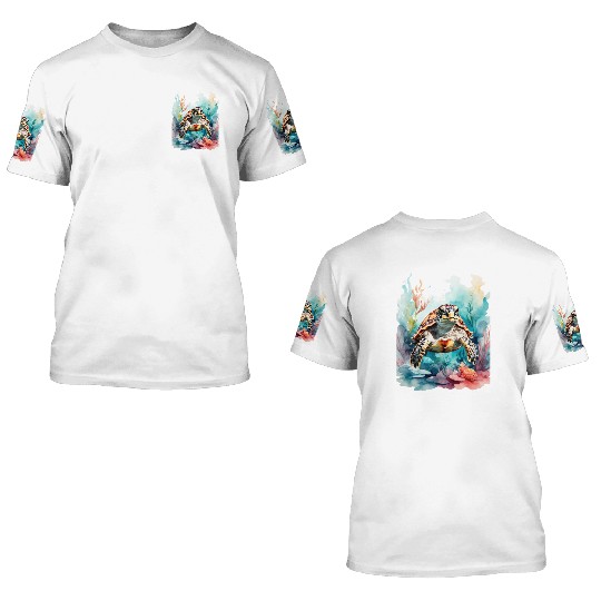 Colorful turtle 3D T Shirts