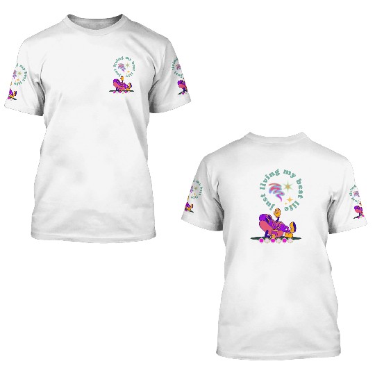 Purple Retro Hotdog Illustration 3D T Shirts