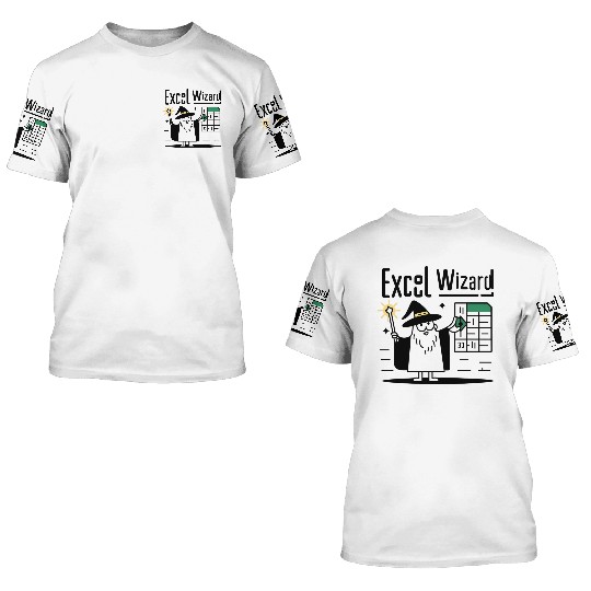 excel wizard funny accountant bookkeepers gift 3D T Shirts