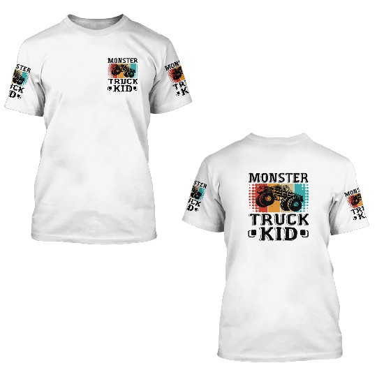 Monster Truck Kid 3D T Shirts