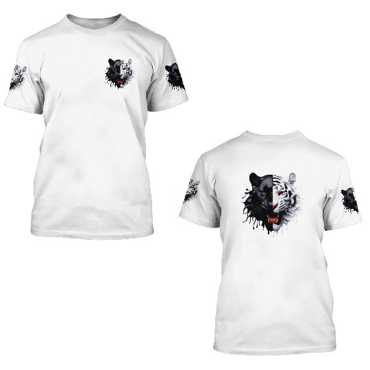 3D realistic black panther & Leopart Design 3D T Shirts