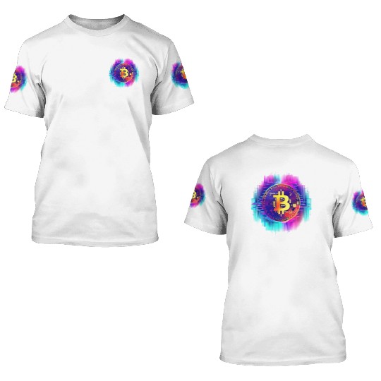 Vaporwave Bitcoin Digital Currency Coin Crypto Tra 3D T Shirts