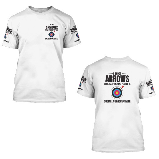 Archery Targets Archer Bullseye Shooting Sport 3D T Shirts