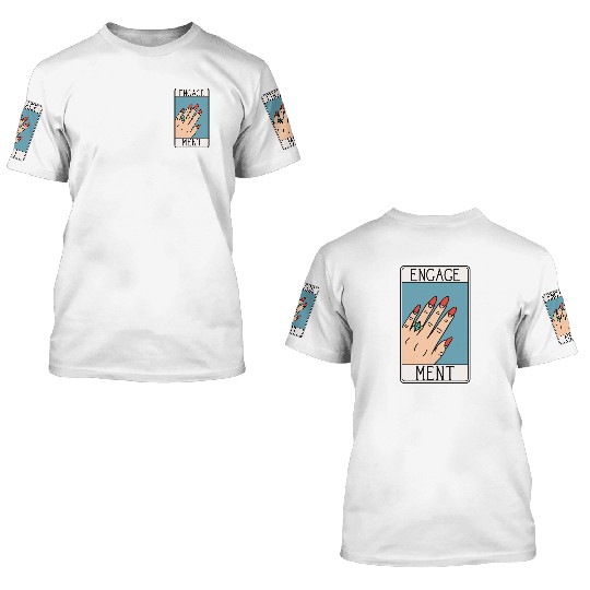 Engagement - Engaged Tarot Card - Wedding Proposal 3D T Shirts
