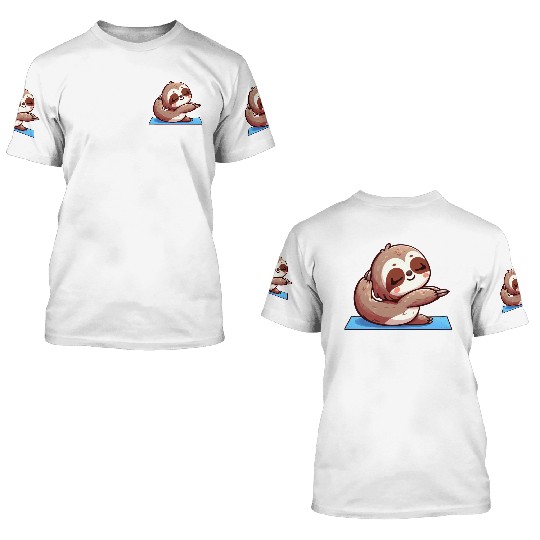 Sloth Yoga & Gymnastics Poses 3D T Shirts